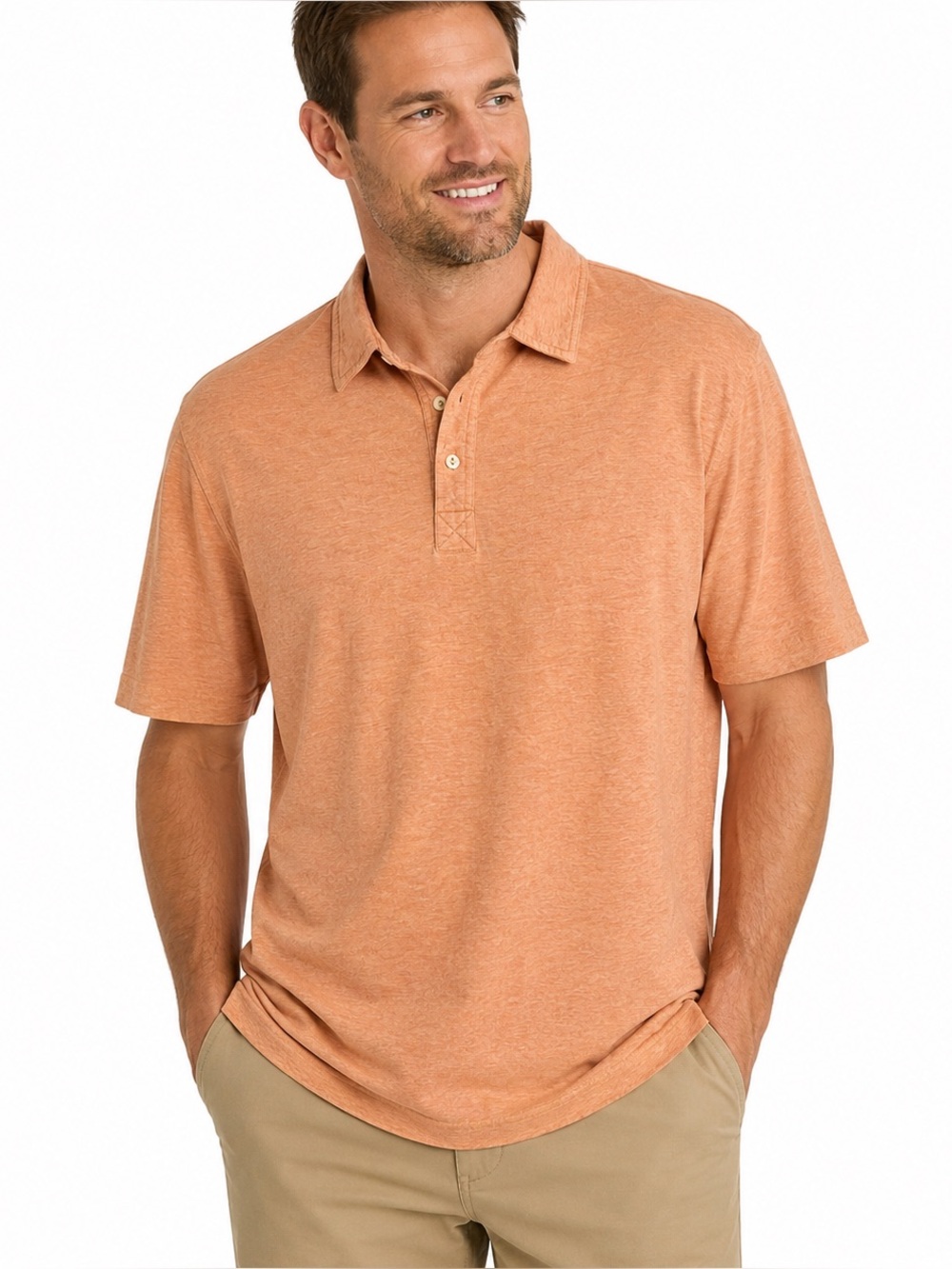 Louisiana Lodge Peach Heather Polo Shirt Short Sleeve XL